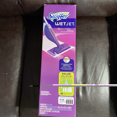 #ad NEW Swiffer Wet Jet Mopping Kit With 1 Power Mop 5 Mopping Pads Floor Cleaner $28.99