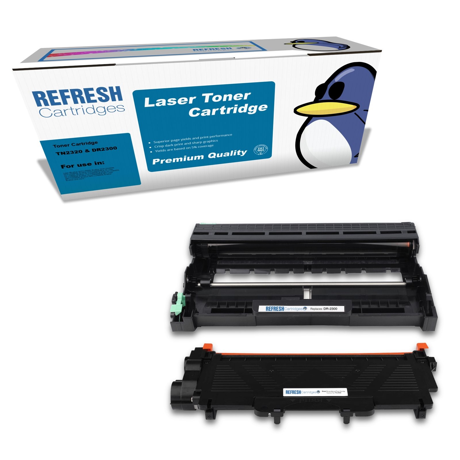 Refresh Cartridges Image Pack TN2320 & DR2300 Toner & Drum For Brother Printers