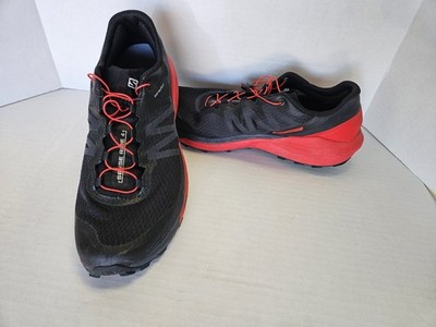 Salomon Sense Ride 4 Trail Running Shoes Mens Size 10 Black Red Contagrip