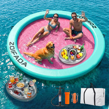 Inflatable Water Hammock round Floating Ring,8/10/12Ft Heavy Duty Pool Float for