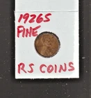 1926 S     FINE   LINCOLN  CENT     FINE   1926S   /  RS COINS #47H  FREE SHIP