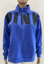 VICTORIA'S SECRET PINK HALF ZIP PULLOVER SWEATSHIRT Purple XS