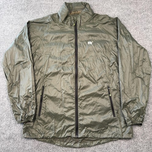 Mac In A Sac Jacket Mens 2XL Green Hooded Waterproof Packable Windbreaker MNS089