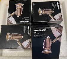 4 x Homebase Norte Single Brushed Chrome Spotlight Adjustable GU10 Bulb Fit