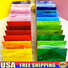 Colorful Stained Glass Sheets Variety Pack Mosaic Crafts Sun Catchers DIY New