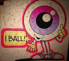I BALL EYEBALL VINTAGE 1970's HEADSHOP IRON ON TRANSFER -NICE, B-16