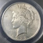 1922 PEACE DOLLAR ANACS AU 55 VAM 2C1 EXTRA HAIR  CLEANED TOP 50 VAM