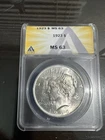 1923 Silver Peace Dollar $1 ANACS MS63 Uncirculated