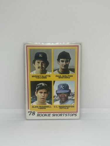 1978 Topps Shortstops Mickey Klutts Paul Molitor Alan Trammell Rookie RC HOF