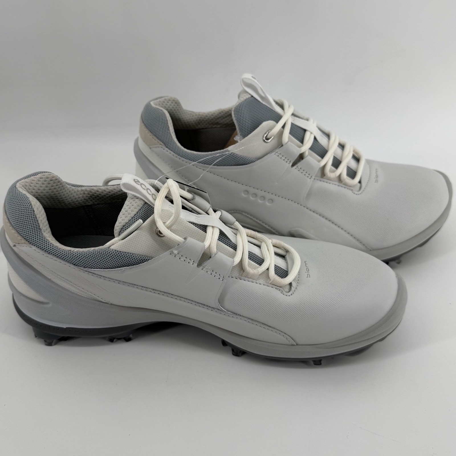 Ecco Biom G5 Mens Golf Shoe White Grey Waterproof Spiked 131