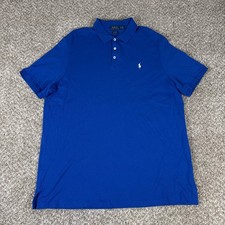 Ralph Lauren Polo Shirt Mens XL Blue Classic Fit Stretch Mesh Short Sleeve