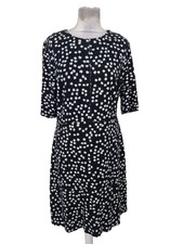 Warehouse Women's Dress Size 14 Black Mix Floral Short Sleeve New 