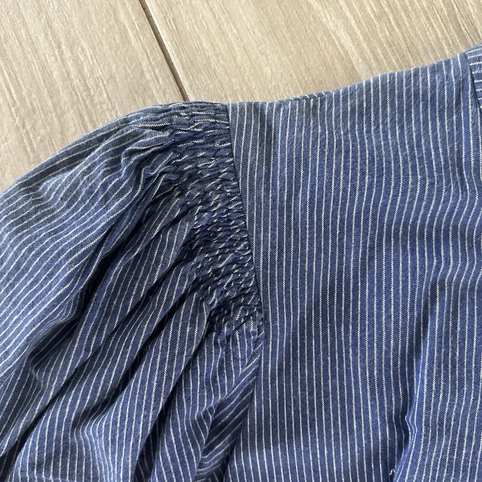 Винтажный Neiman Marcus джинсовой ткани Midi полоски платье размер 36 женщин прерии - Изображение 4 из 4