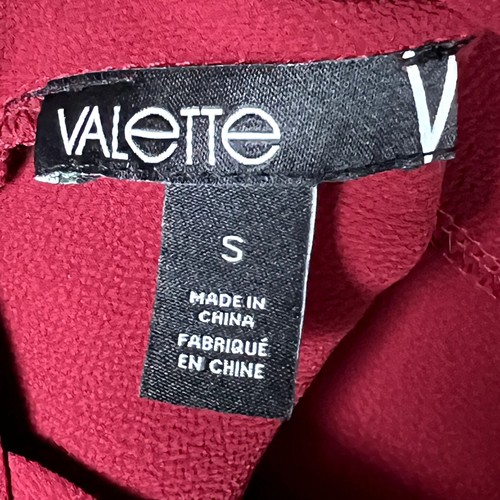 Blusa Valette Talla S Rojo Borgoña Manga 3/4 Dolman Espalda Abierta 3 Correas Elastizada - Imagen 5 de 10