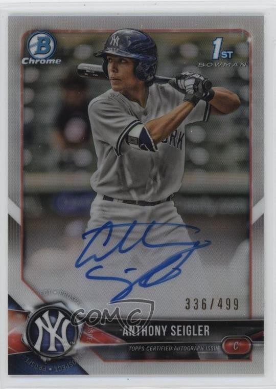 2018 Bowman Draft Chrome Pick Refractor /499 Anthony Seigler #CDA-AS Auto 0vp0