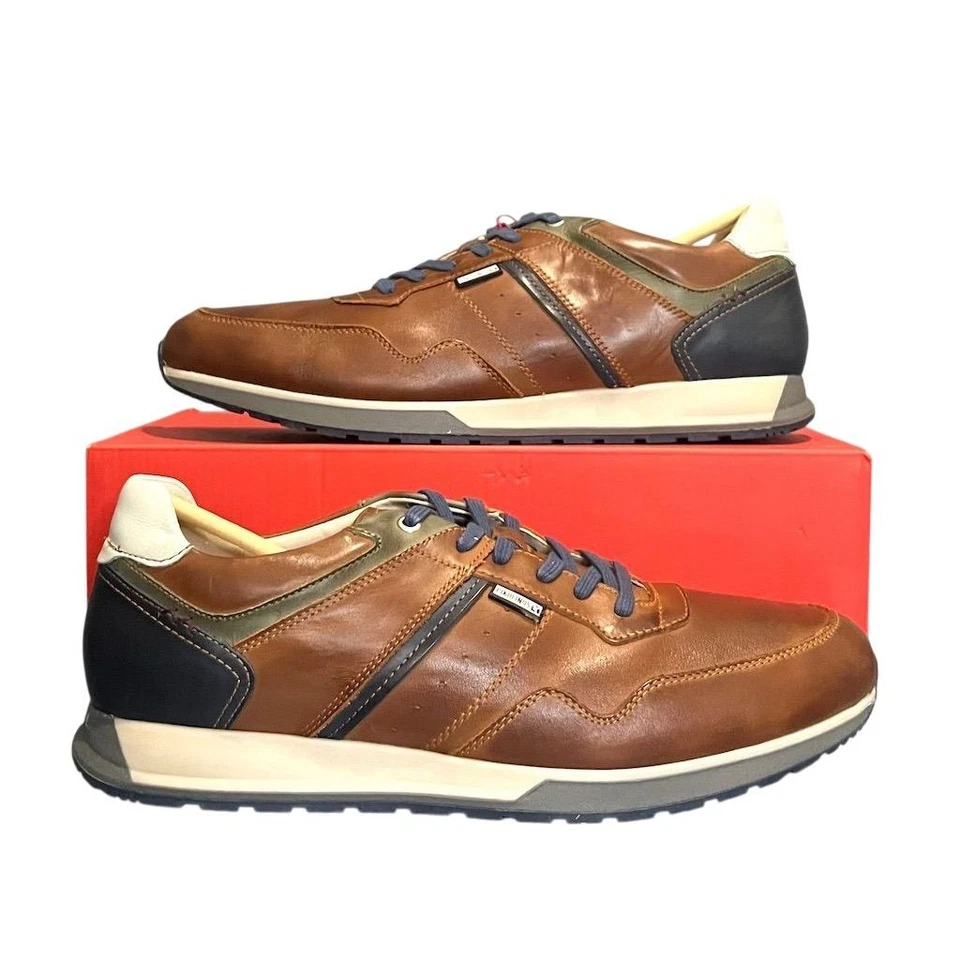 Zapatillas Pikolinos Para Hombre Cuero de becerro Marrón Con Cordones 12 Preppy Comodidad - Imagen 3 de 4