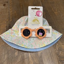 Baby Toddler Girls Sunglasses And Hat Set Ages 0-3 Years Floral