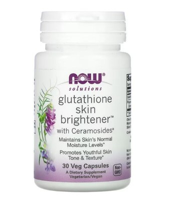 NOW FOODS SOLUTIONS, GLUTATHIONE SKIN LIGHTENING, 30 VEGGIE CAPS