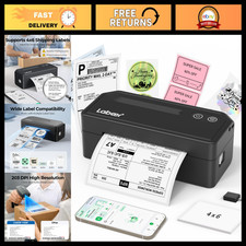Wireless Bluetooth Thermal Shipping Label Printer - 4x6 Black Label Maker