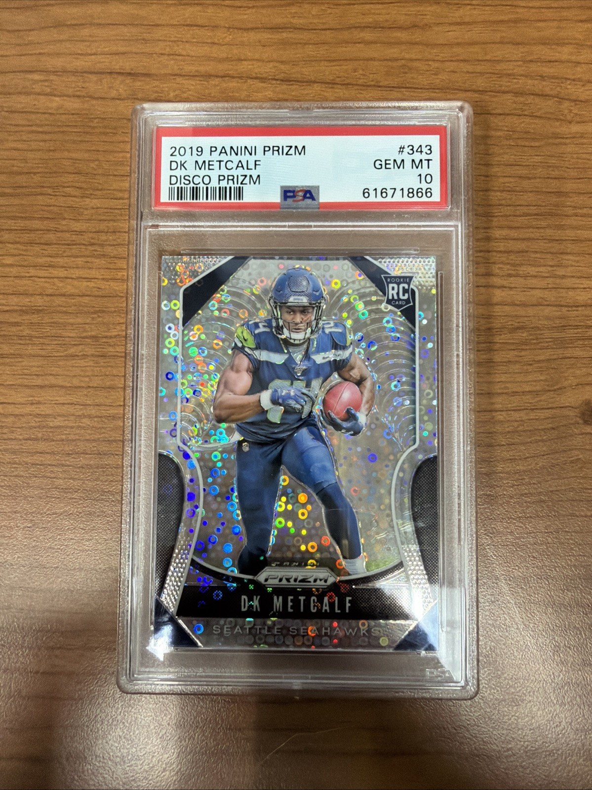 2019 Panini Prizm Rookie DK Metcalf Disco Prizm #343 PSA 10