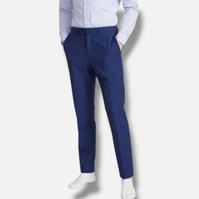 Hugo Boss Men's Blue Nested Wool Stretch Modern-Fit Suit Pants Size 42R