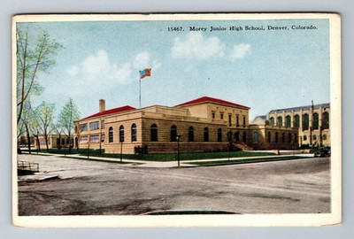 Denver CO-Colorado, Morey Junior High School, Vintage Postcard