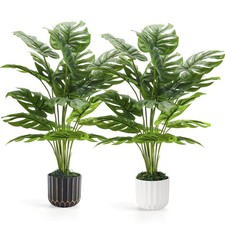Der Rose 2Packs 28'' Fake Plants Tall Artificial Monstera Faux Plants Indoor ...