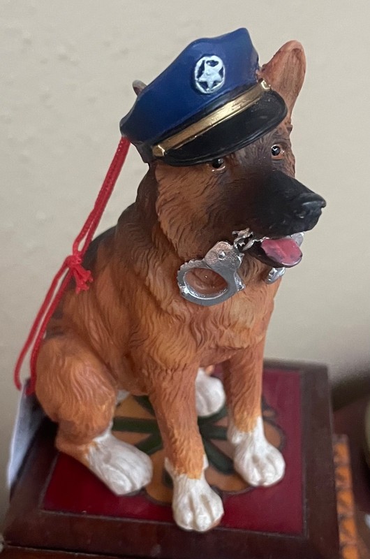 Vintage German Shepherd Police ornament