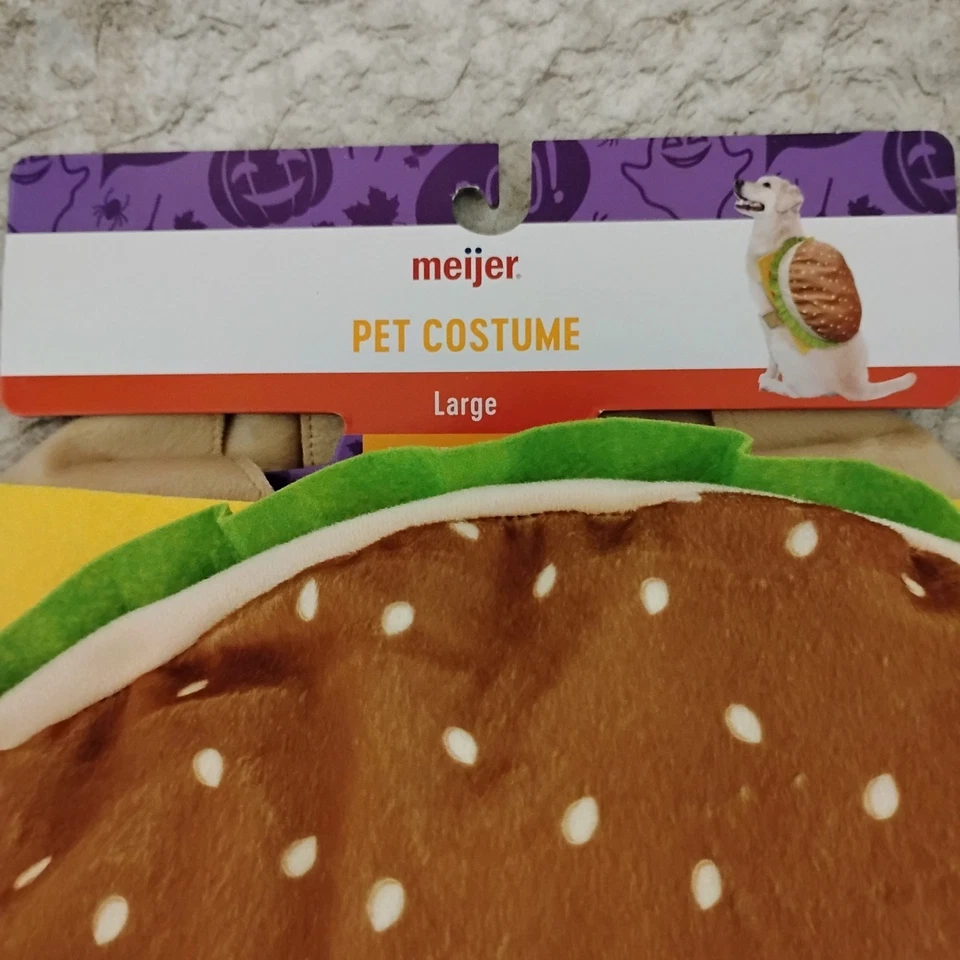 Hamburger Cheeseburger Big Dog Pet Halloween Plush Costume - Size L -NEW NWT *A* Foto 2 de 4