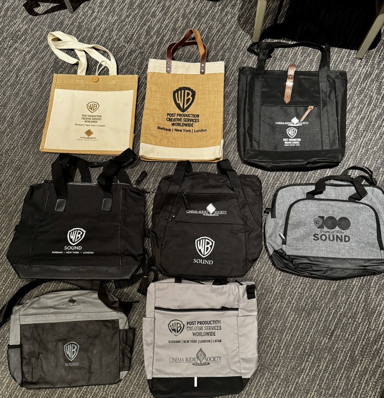 8x WB Warner Brothers Studios Promo Multi-Pocket Backpack Tote Bags C.A.S. Audio