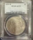 1921-D PCGS AU53 Morgan Silver Dollar w/ Nice Original Surfaces & Natural Color