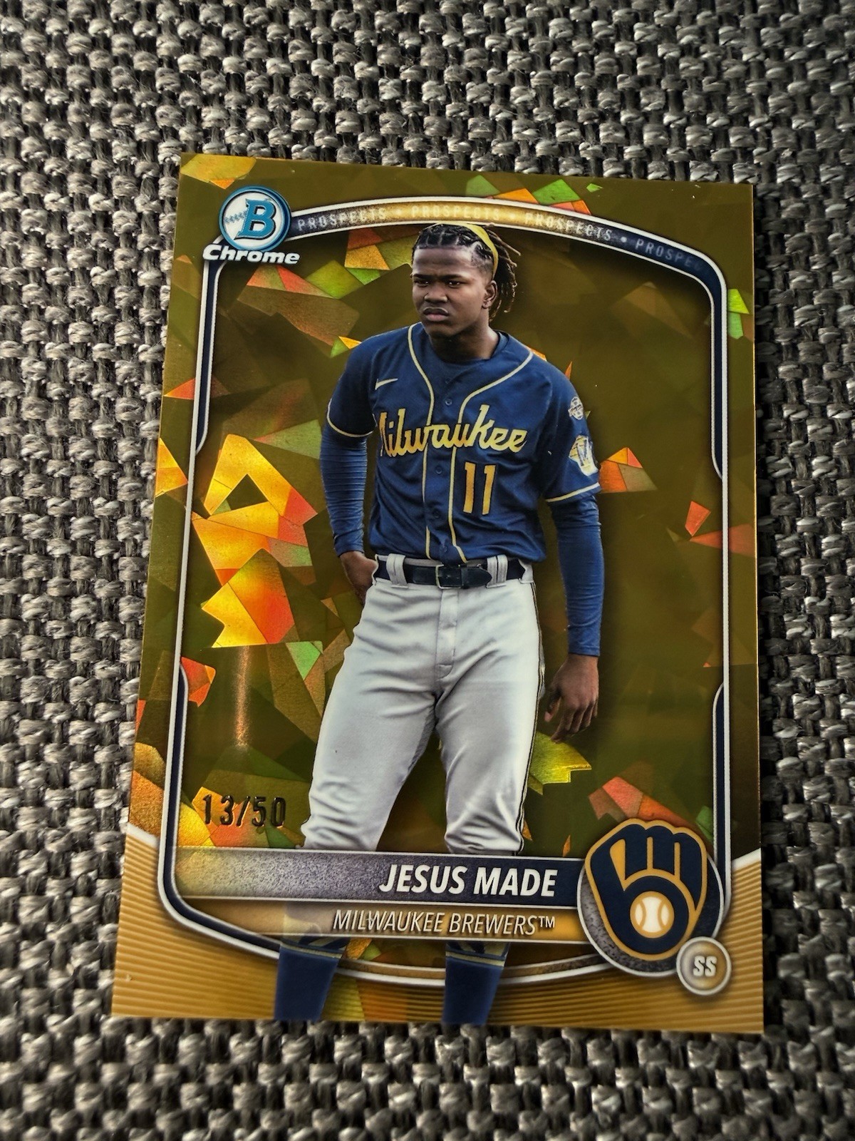 2025 Bowman Chrome Sapphire Jesus Made Image Variation Gold Refractor SSP /50