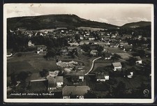 Ansichtskarte Kurort Jonsdorf, Ortsansicht mit Jonsberg u. Hochwald 1940 