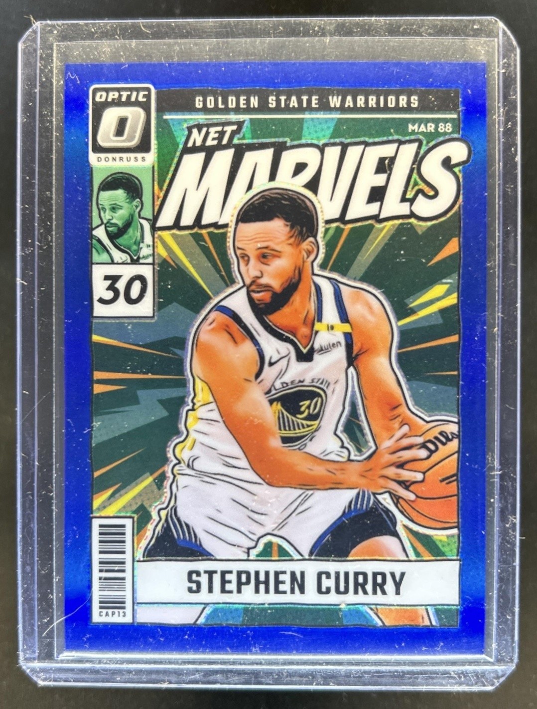2024-25 Panini Donruss Optic Stephen Curry Net Marvels Blue #/49 Warriors