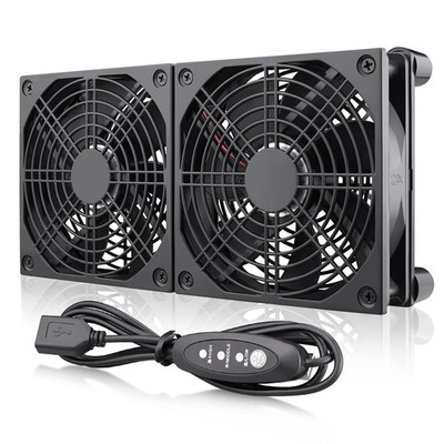 USB Doppel Lüfter PC Ventilator lüfter 120mm Leise PC Gehäuselüfter Fan 5V 3Modi