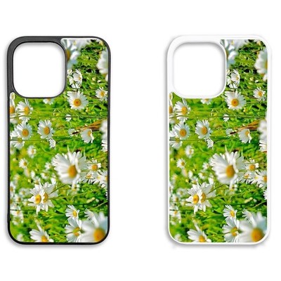 Gummi Clip Handy Hülle B&W iPhone, Samsung & Huawei Garten Blumen Gänseblümchen