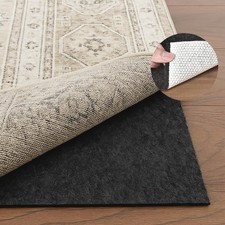 1/4" Thick Felt and Natural Rubber Backing Rug Pad - Non Slip Carpet Gripper ...