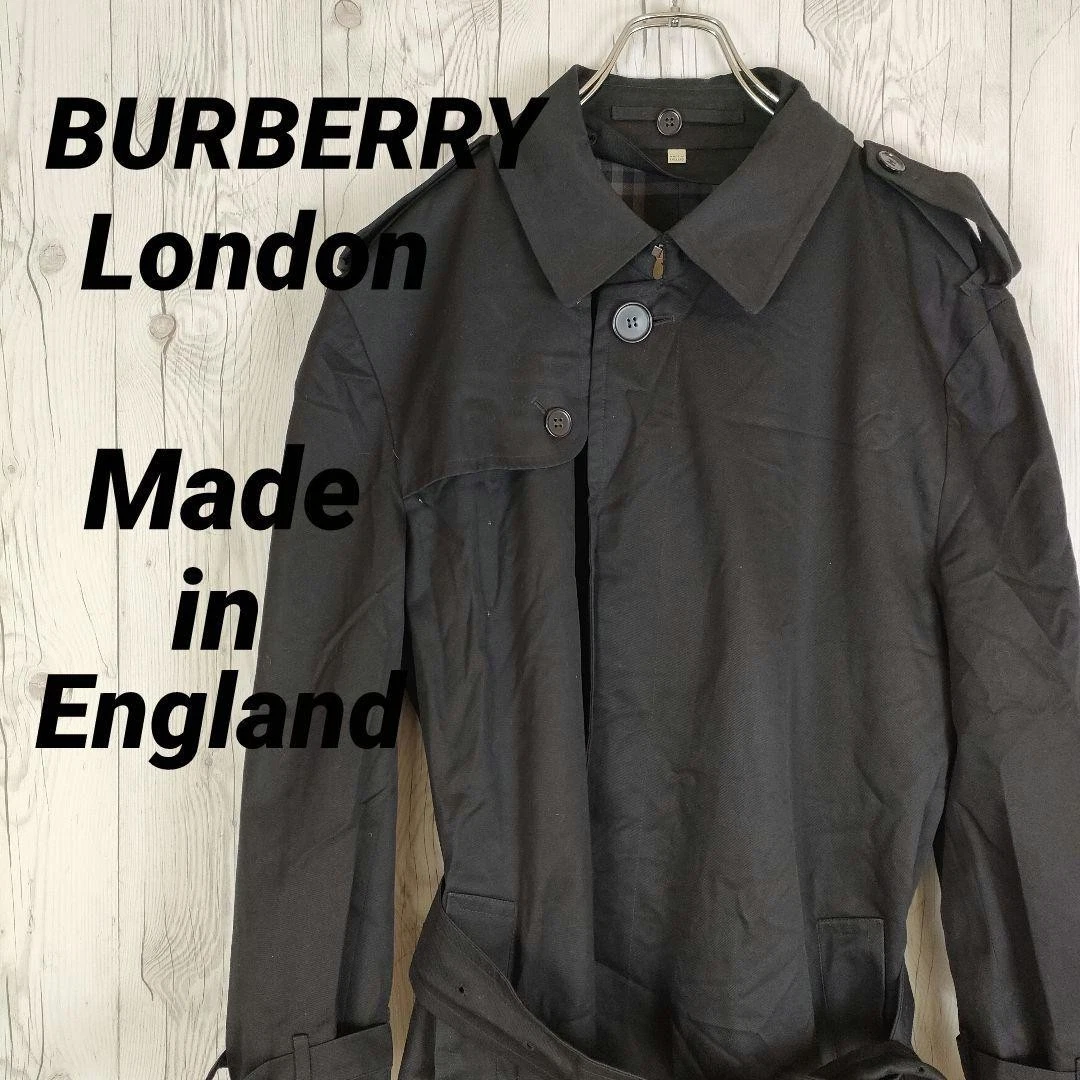 BURBERRY LONDON Trench Coat Nova Check Nero Made In Uk Xl Buono #EG AZA