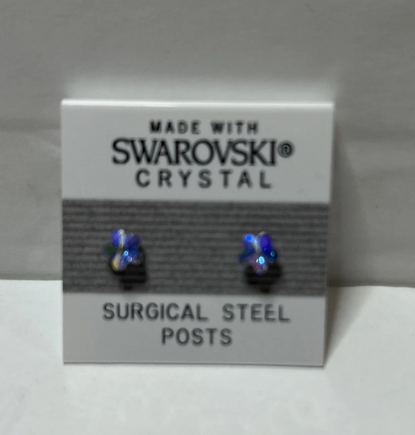 Pendientes Swarovski de plata de ley, azules Foto 2 de 4