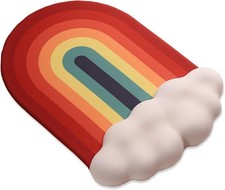 Cute Rainbow Mouse Pad with Wrist Rest 10L x 8W inches, 1pcs Cloud