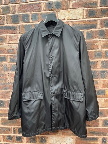 Prada, Vintage Prada Made In Italy Mainline Nylon Coat Black size L ptp 23.5 inches
