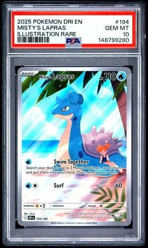 Misty's Lapras 194/182 Illustration Rare Dri En-destined Rivals Pokemon PSA 10