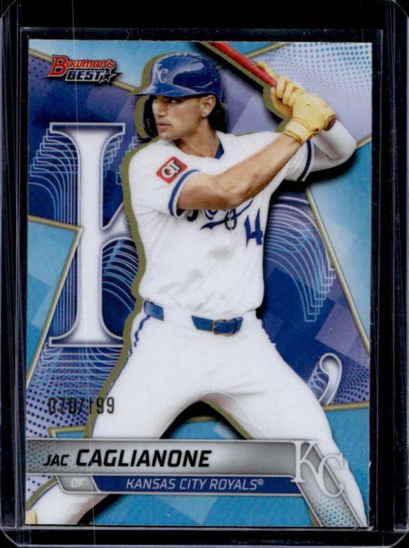 2025 Bowman's Best Jac Caglianone Top Prospects Aqua Refractor #/199 Royals