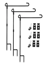 Akeydeco Garden Flag Pole Stand Holder, 3 Pack Garden Flags for Outside with ...