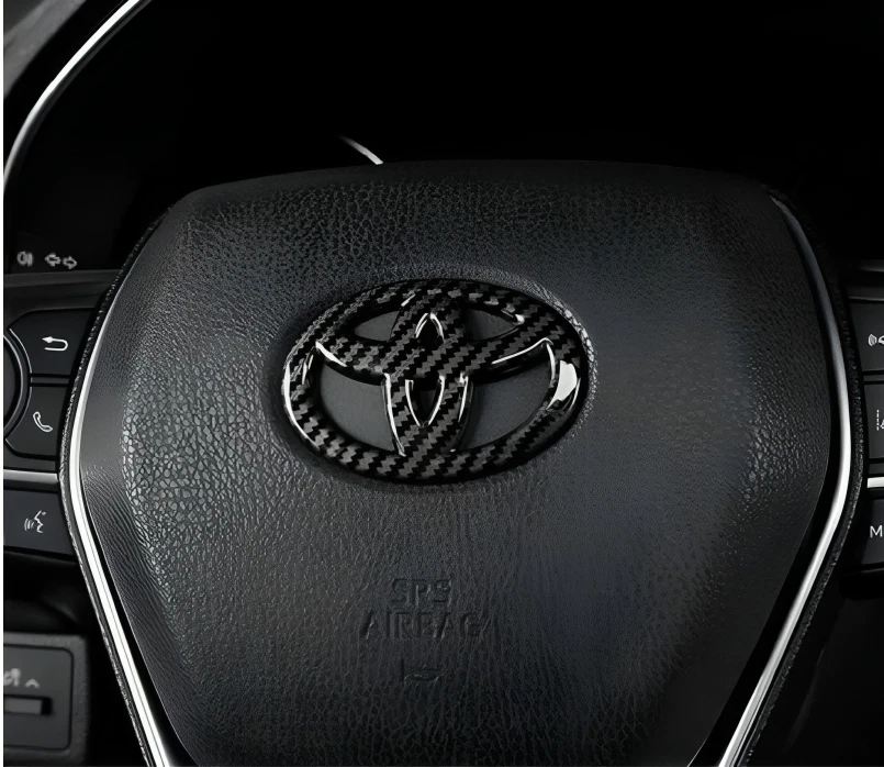 Toyota Steering Wheel Emblem Carbon Fiber Corolla Hilux Camry 4Runner Tacoma - Image 2 of 4