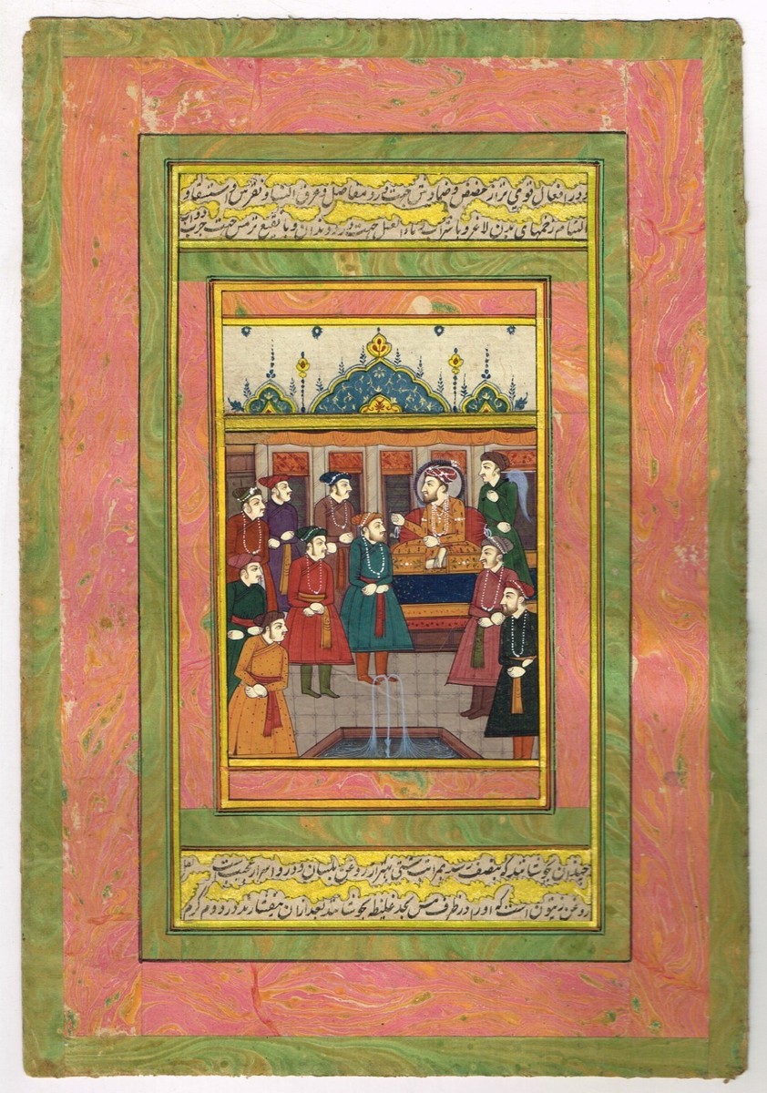Mughal Miniature Painting – Royal Court Durbar Scene – Hand