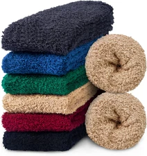 Mens Fuzzy Socks, Warm Winter Fluffy Cozy Slipper Fleece Socks for Men