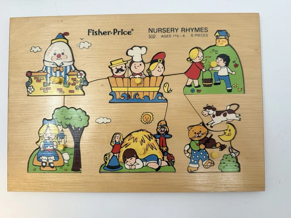 Vintage Fisher-Price Wooden Peg Puzzle Lot of 3 Animal Friends Farm 1970s - Image 2 of 4