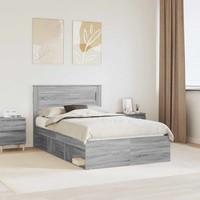 Bettrahmen Sonoma-Grau 120 X 190 Cm Holzwerkstoff