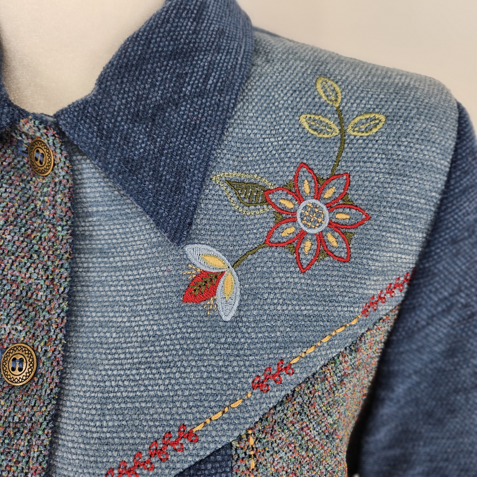 Alfred Dunner Embroidered Patchwork Jacket Cottag… - image 3